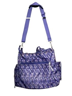 Rare Earth Purple Nylon Crossbody Tote Adjustable Strap Double Handel Travel Bag